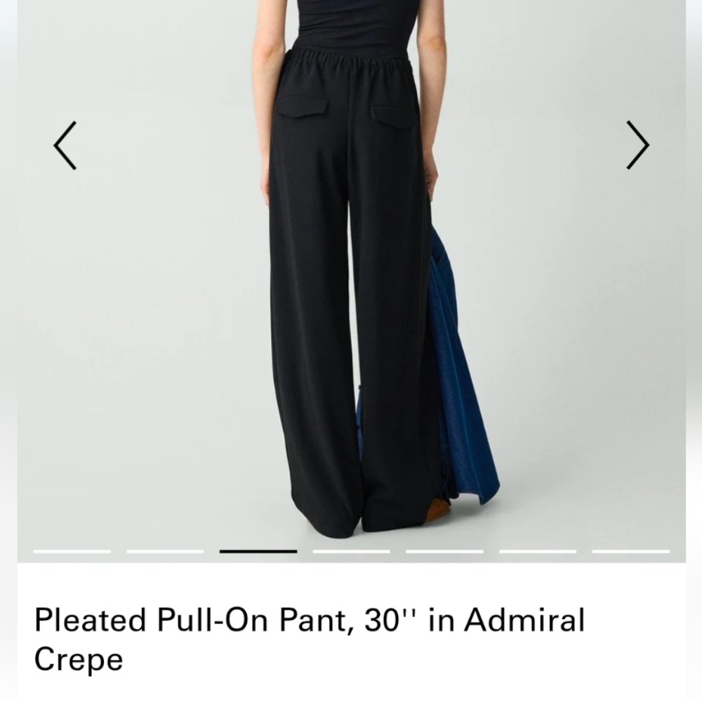 Pleated Pull-On Pant, 30'' in Admiral Crepe